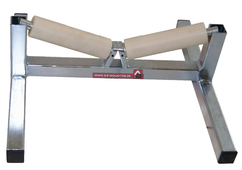 Rollenbock bis DA 315 V in V-Form mit zwei Kunststoffrollen, freigestellte Ansicht, Art. 500503