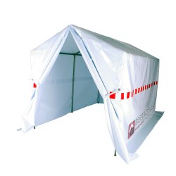 Zelt für Bauarbeiten Baugrubenzelt Rot/ Weiß Montagezelt 