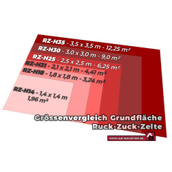 Ruck-Zuck-Steilwandzelt RZ-H18 - 1,8 x 1,8 m