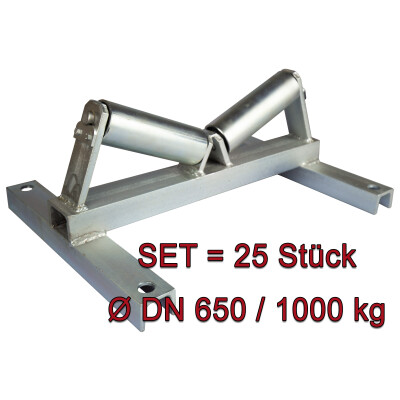 SET 25 St&uuml;ck Rollenbock bis DN 650, 1000 kg