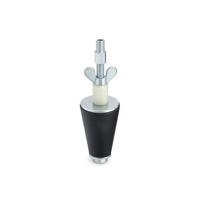 Konischer Rohrverschlussstopfen 1 bar,  mit Durchgang und Adapter &Oslash; 36 - 63 mm