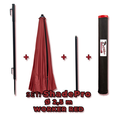 SET: ShadePro &quot;SLAM RAM+Schirm&quot; WORKER &Oslash; 2,5 m [300265] ROT
