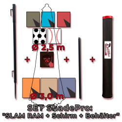 SET: ShadePro "SLAM RAM+Schirm" PIPELINER  &Oslash; 2,5 m [300260] SCHWARZ flammhemmend