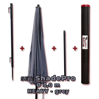 SET: ShadePro "SLAM RAM+Schirm" HEAVY &Oslash; 3,0 m [300270] GREY