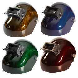 Original Carbon Fiber Welding Schweisshelm COLORED Blau
