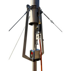 Verl&auml;ngerung Diffusor-Rohr f&uuml;r Abfackelger&auml;t DN 50 f&uuml;r Verbrennung mit erh&ouml;htem Austritt der Flamme Edelstahl V2A, 1800 mm lang mit drei &Ouml;sen zum Spannen von Seilen