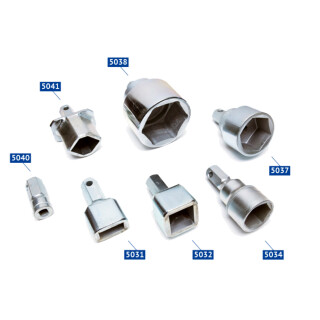 5034 - Schlüsseleinsatz sechskant 38 mm  mit angeschweißtem Sechskant 24 und Sicherungsbohrung
